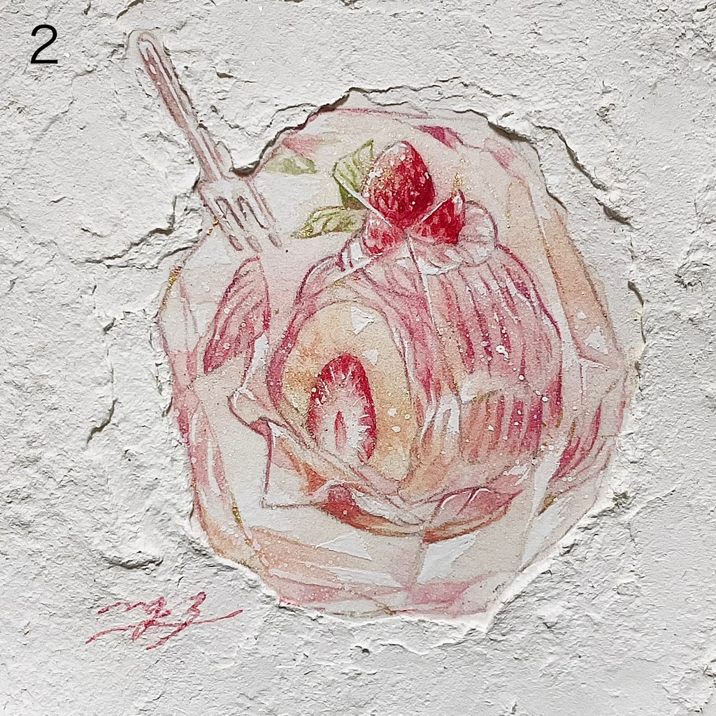 【フレームレス原画】水彩 美味しい記憶