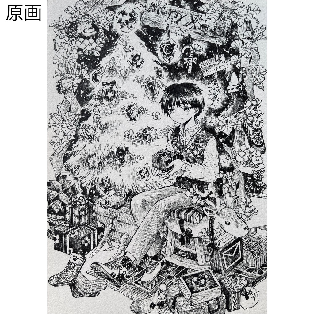 【フレームレス原画】ペン画_イラストカード付き