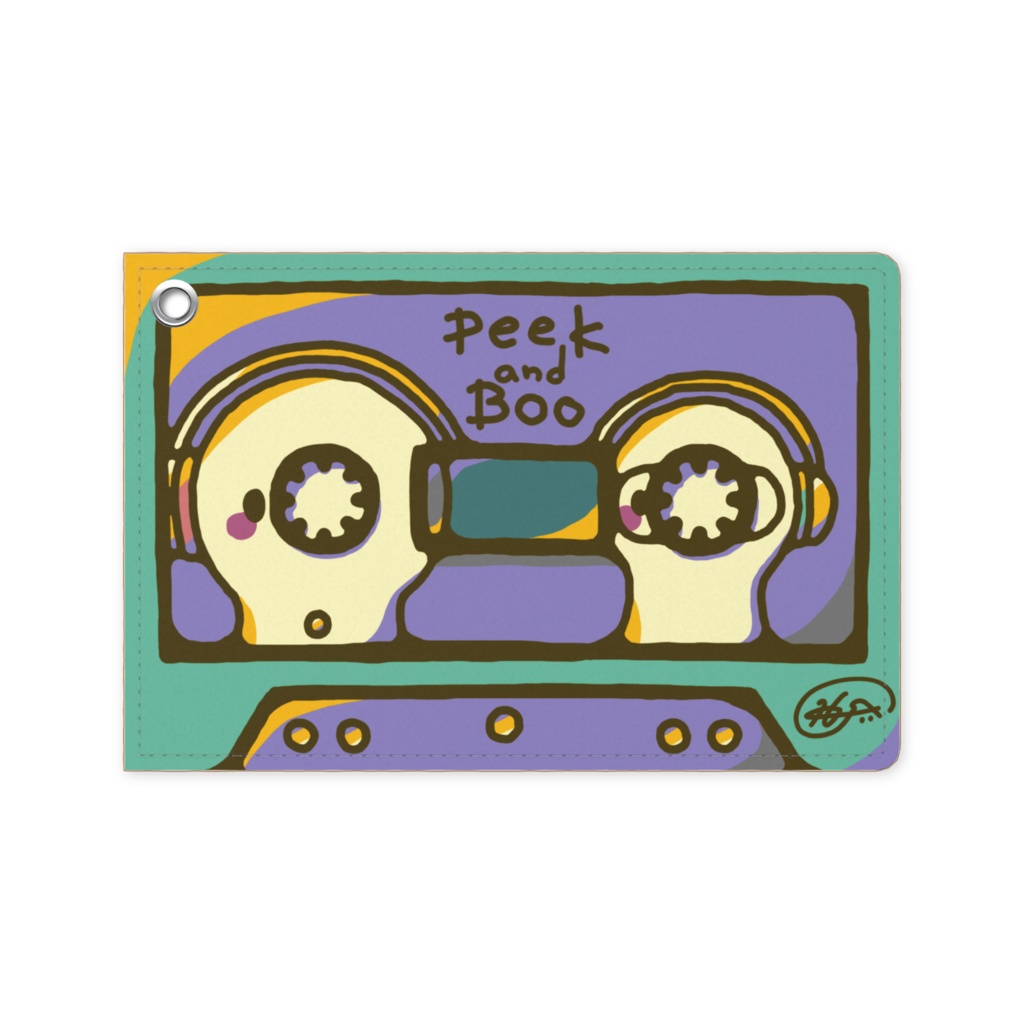 個展作品 カセットテープ(緑) パスケース