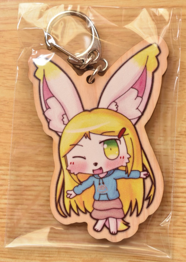 うちのこつみきのウッドキーホルダー