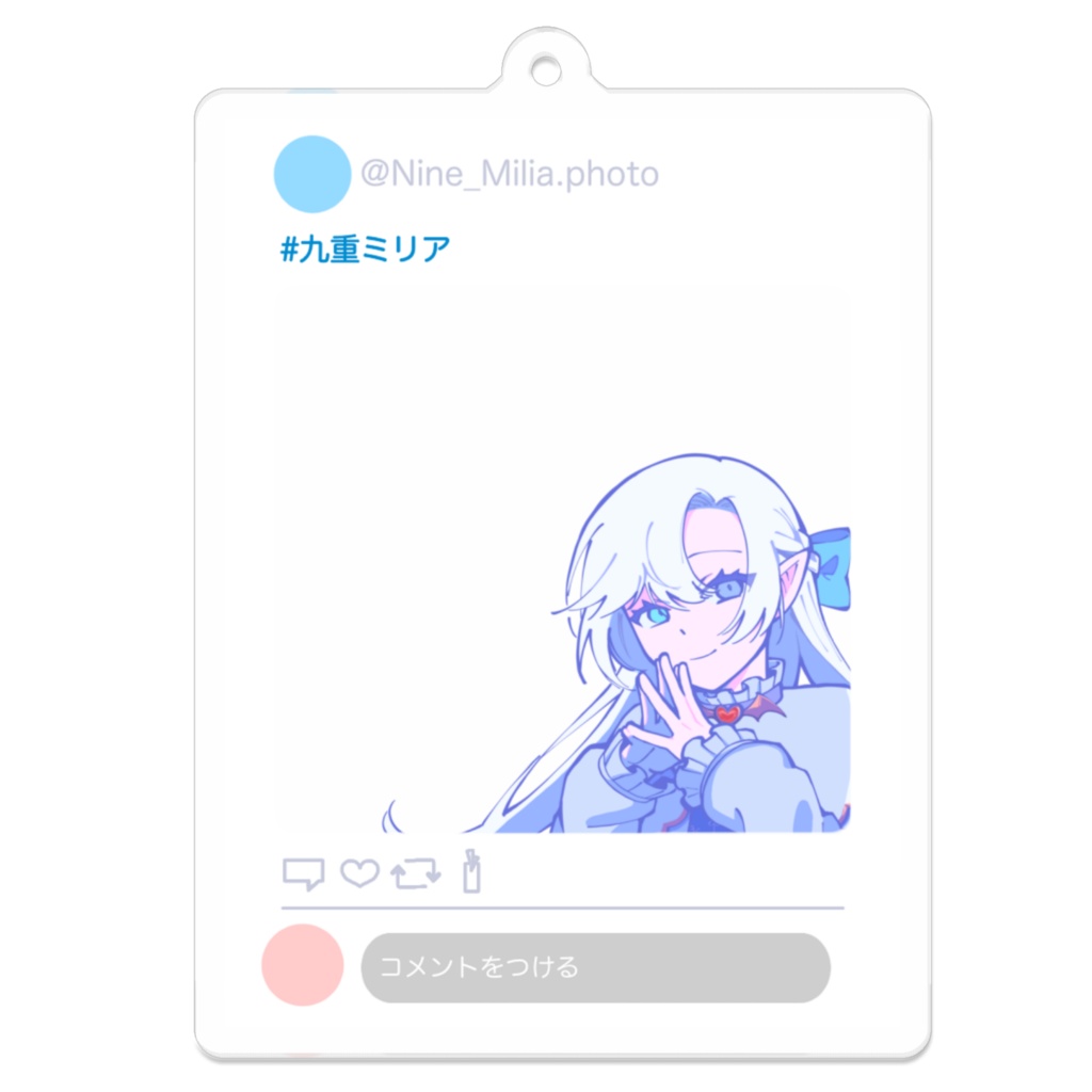 フォト風アクリルキーホルダー（白）