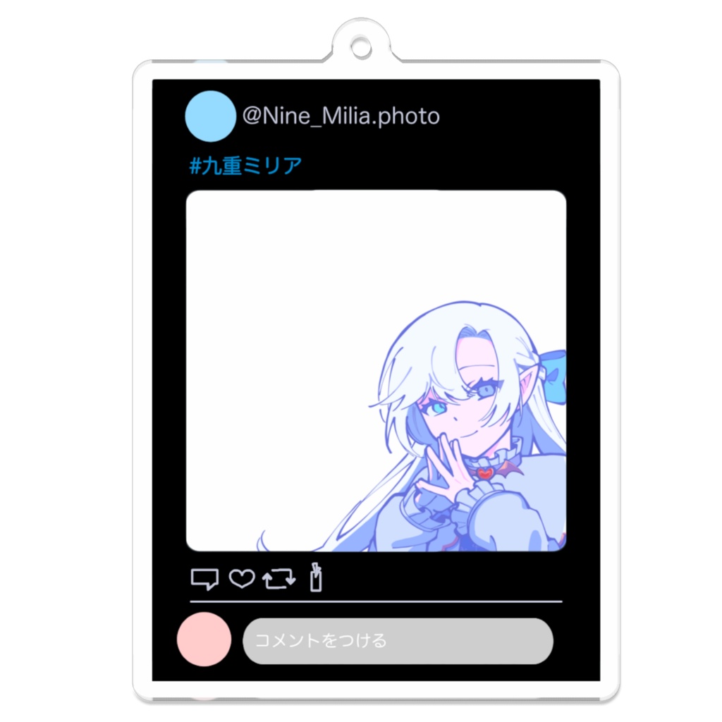 フォト風アクリルキーホルダー（黒）