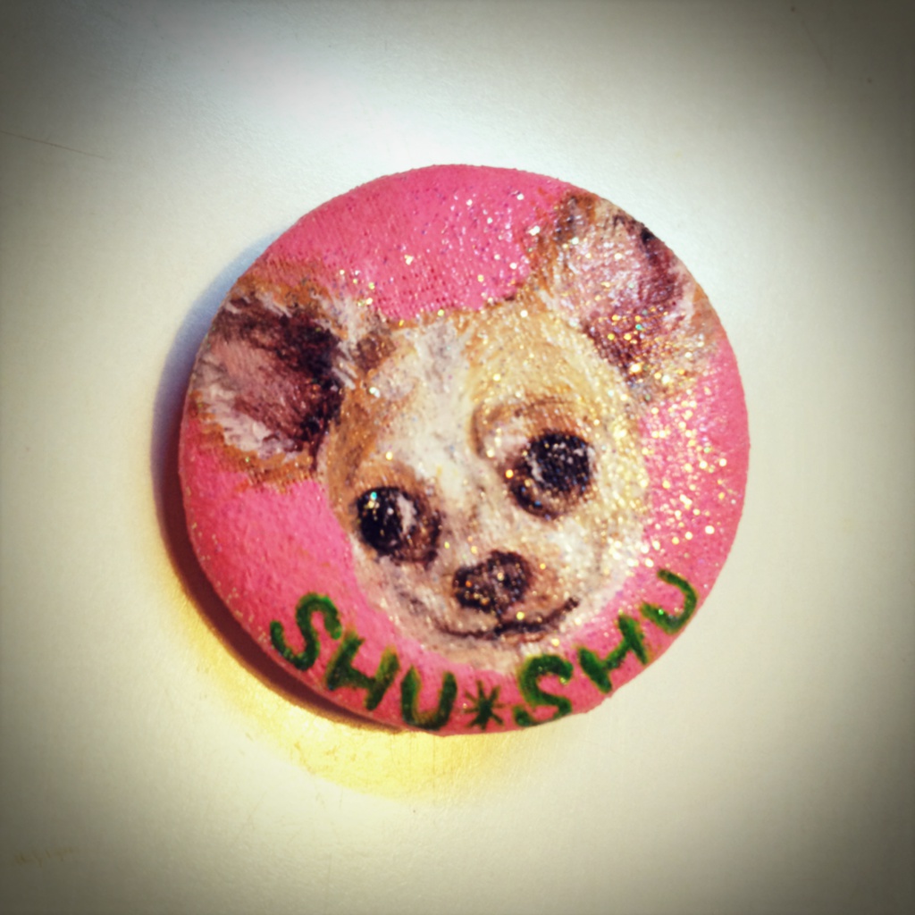 【似顔絵小さな肖像画】くるみボタンバッチ