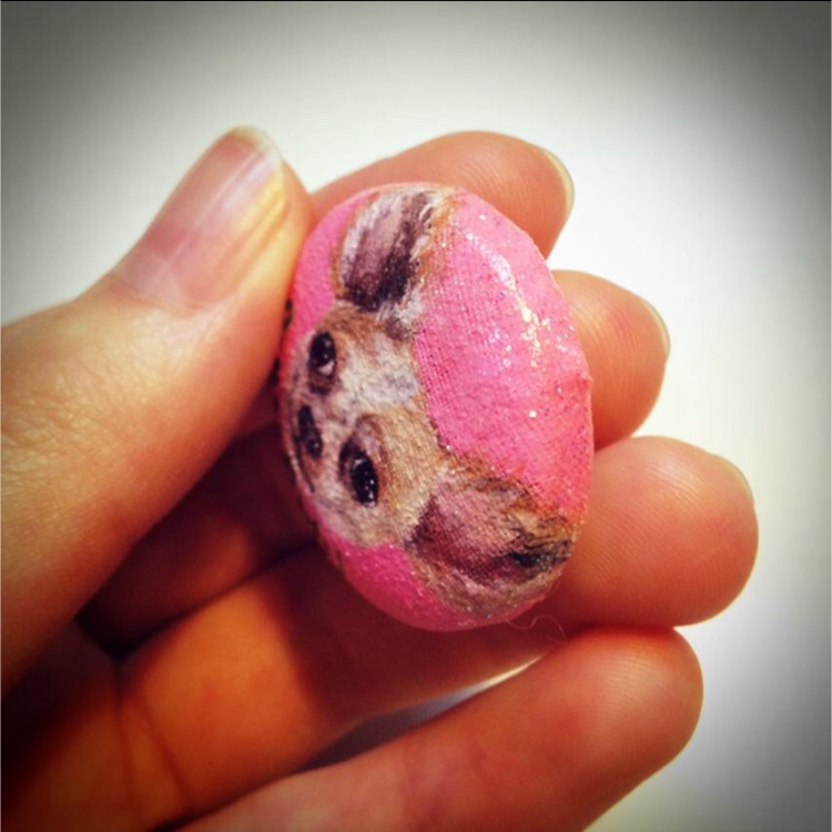 【似顔絵小さな肖像画】くるみボタンバッチ