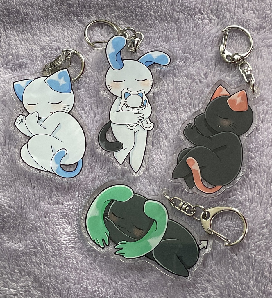 ねこのティーチくんおねんねキーホルダー