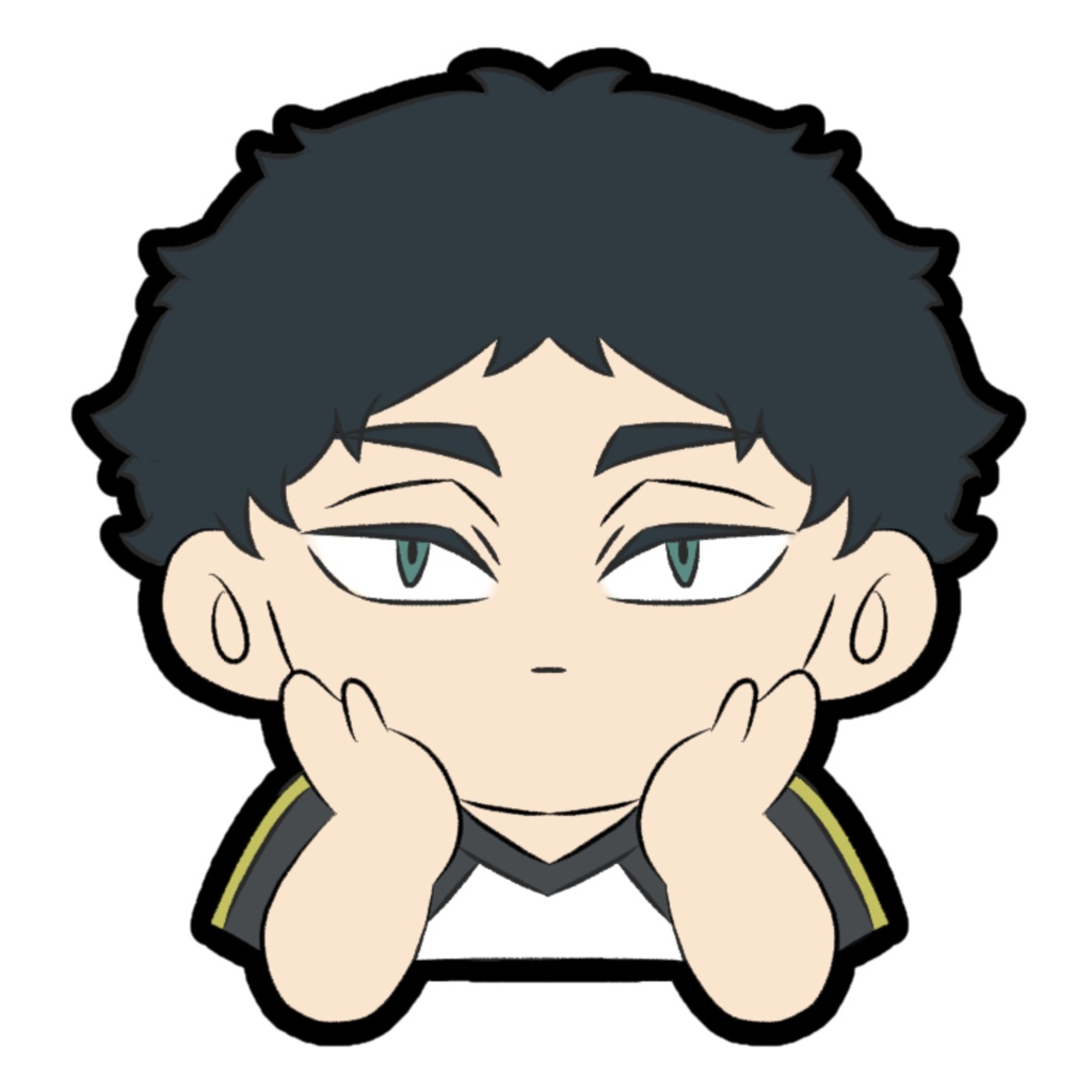頬杖アクリルブロック　赤葦