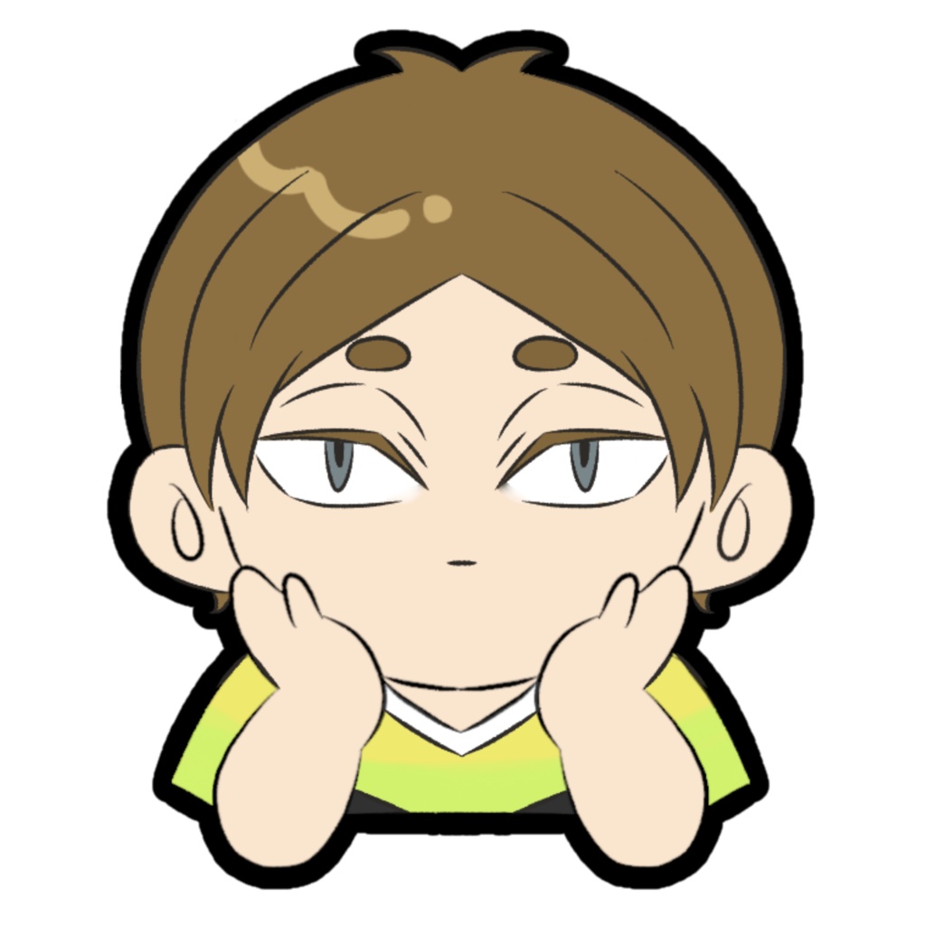 頬杖アクリルブロック　古森