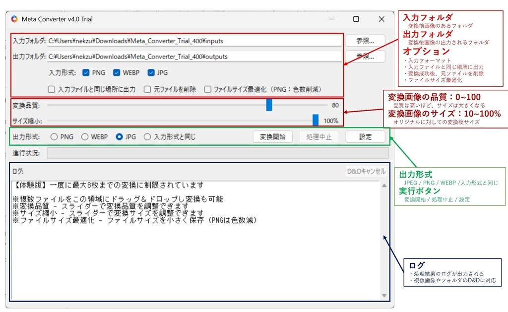 メタデータ維持画像変換ツール:Meta Converter