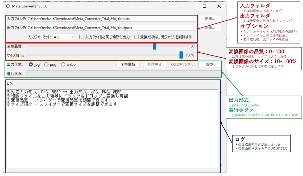 メタデータ維持画像変換ツール:Meta Converter