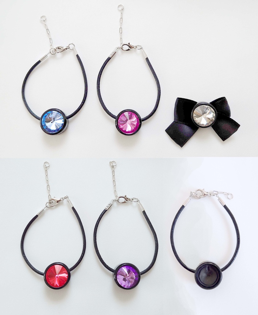 【新色追加】ぬいぐるみ&ドール用 前照灯風首飾り・リボン