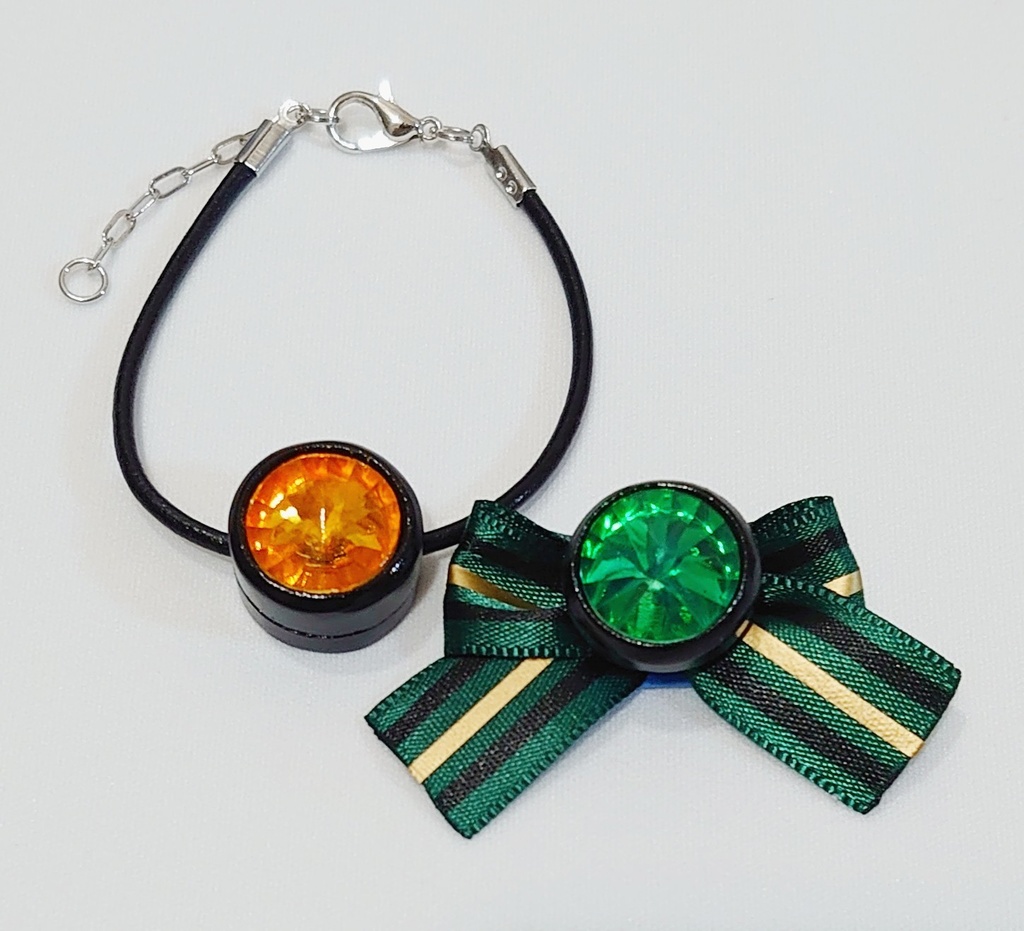 【新色追加】ぬいぐるみ&ドール用 前照灯風首飾り・リボン