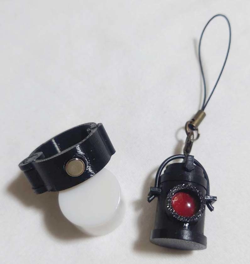 LED鉄道カンテラ(標識灯)+磁石付き補助具