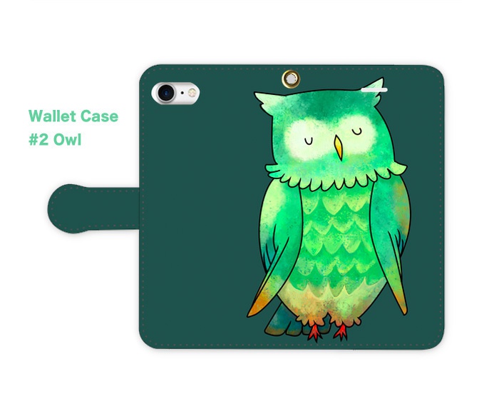フクロウの手帳型スマホケース