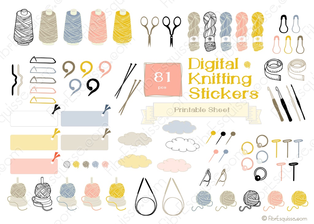 編み物好きさん必携*プランナーテンプレート:プリント用