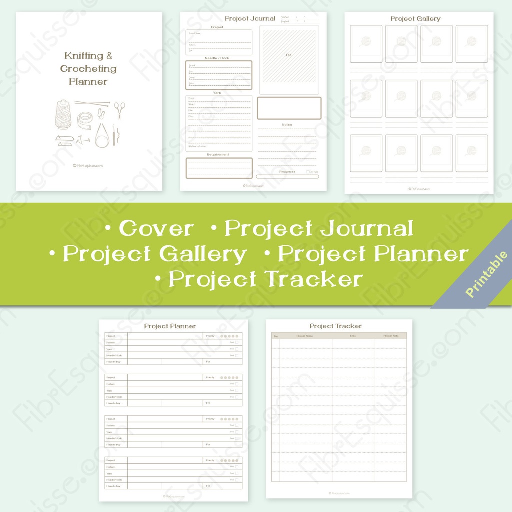 編み物好きさん必携*プランナーテンプレート:プリント用