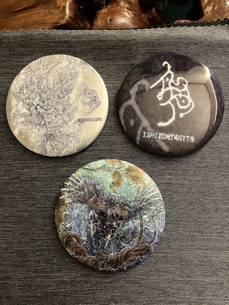 ネオ和風缶バッジ　全3種