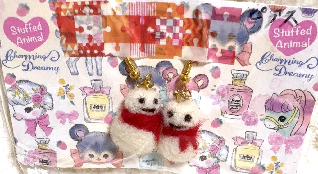 ふわふわ雪だるま 羊毛フェルト
