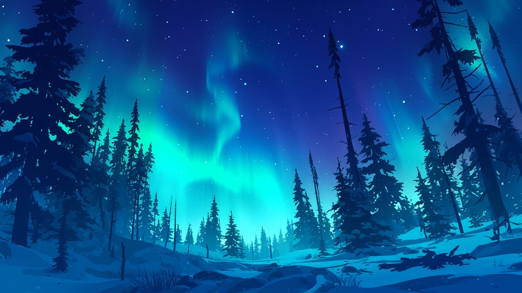 【フリー素材】オーロラ