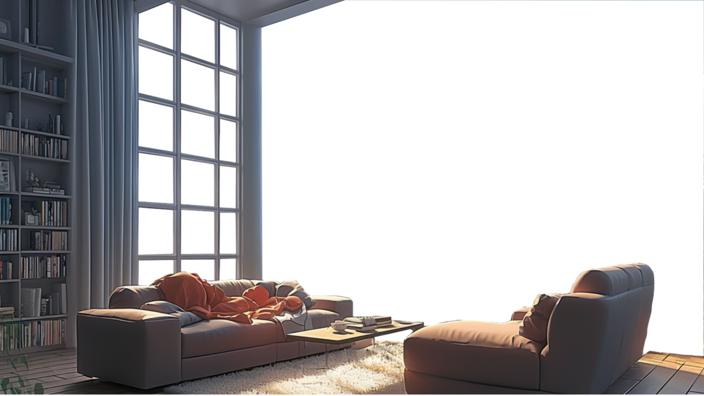 【透過素材】窓だけ透過リビング8枚