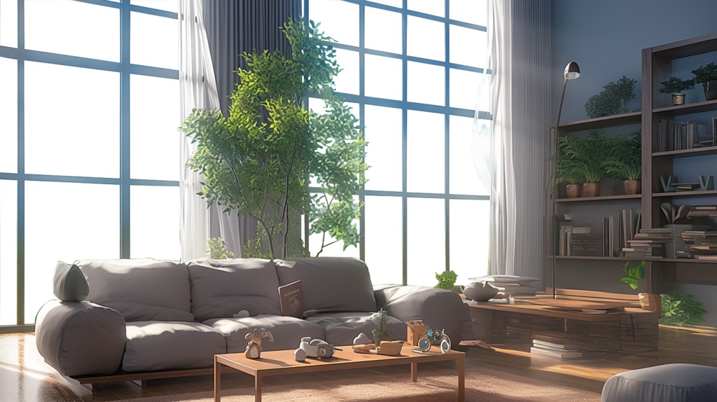 【透過素材】窓だけ透過リビング8枚