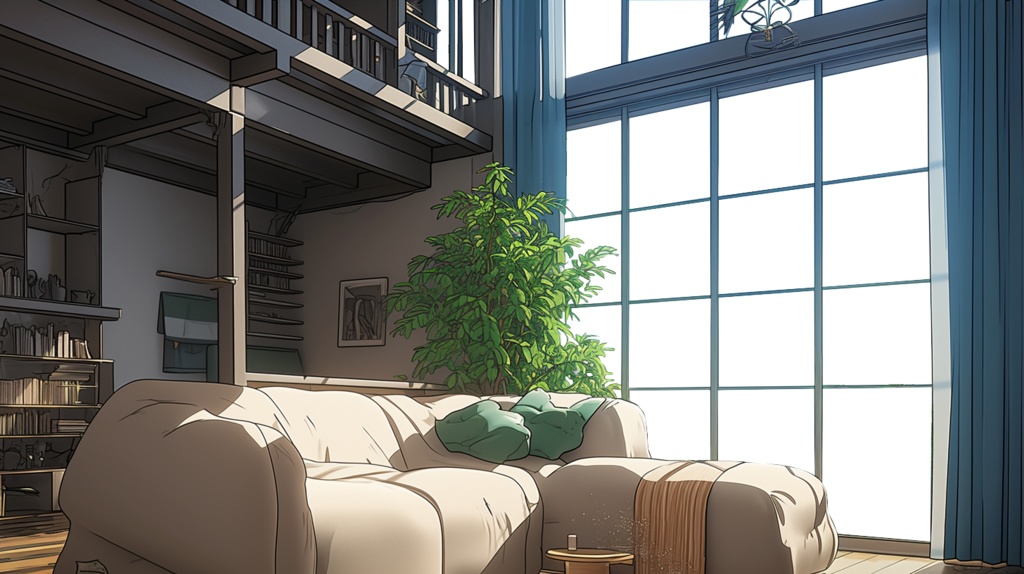 【透過素材】窓だけ透過リビング8枚