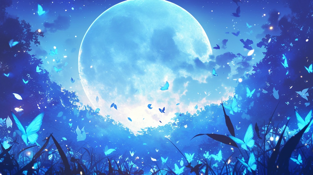 【フリー素材】空に舞う青いチョウ