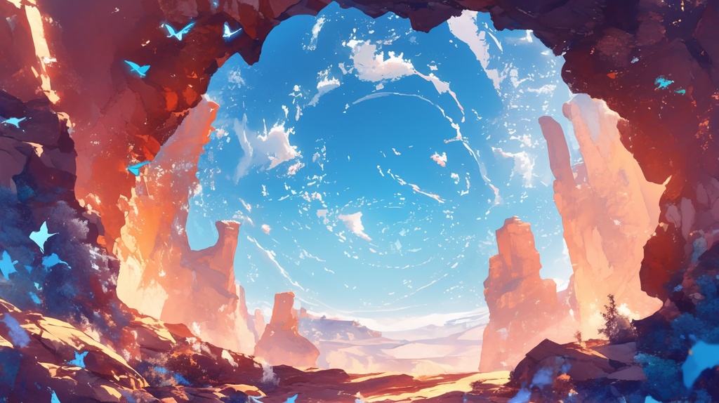 【フリー素材】空に舞う青いチョウ