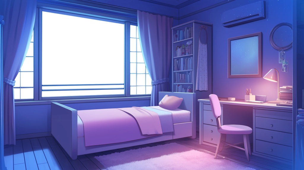 【透過素材】窓だけ透過かわいい部屋7枚