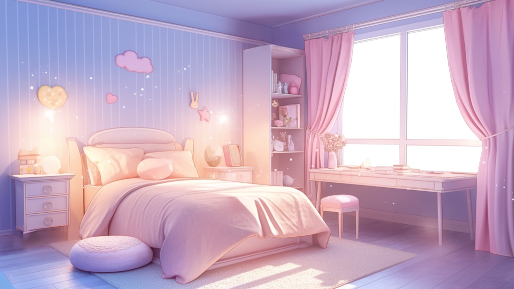 【透過素材】窓だけ透過かわいい部屋7枚