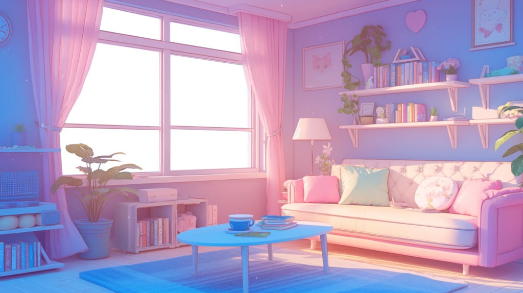 【透過素材】窓だけ透過かわいい部屋7枚