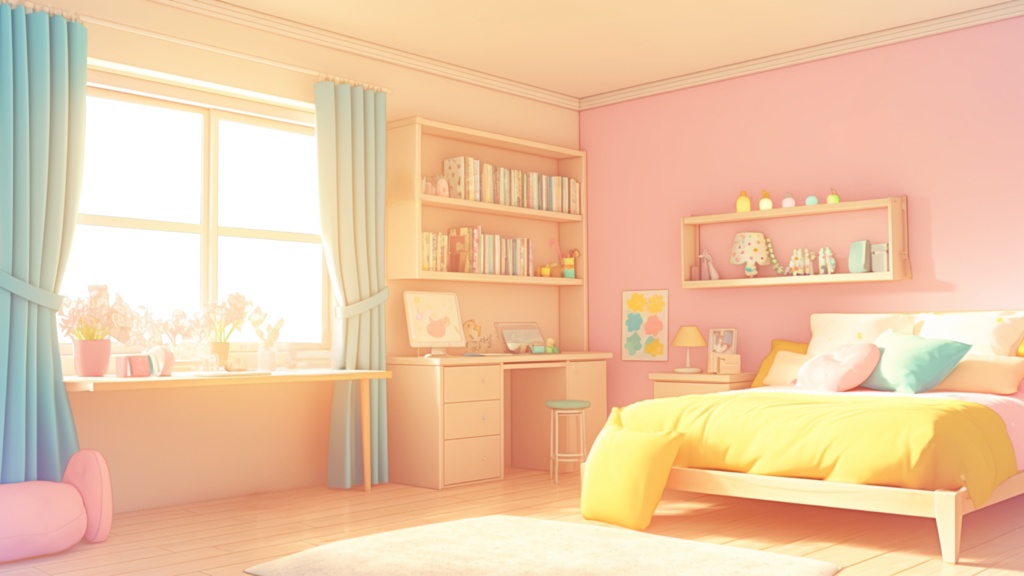 【透過素材】窓だけ透過かわいい部屋7枚