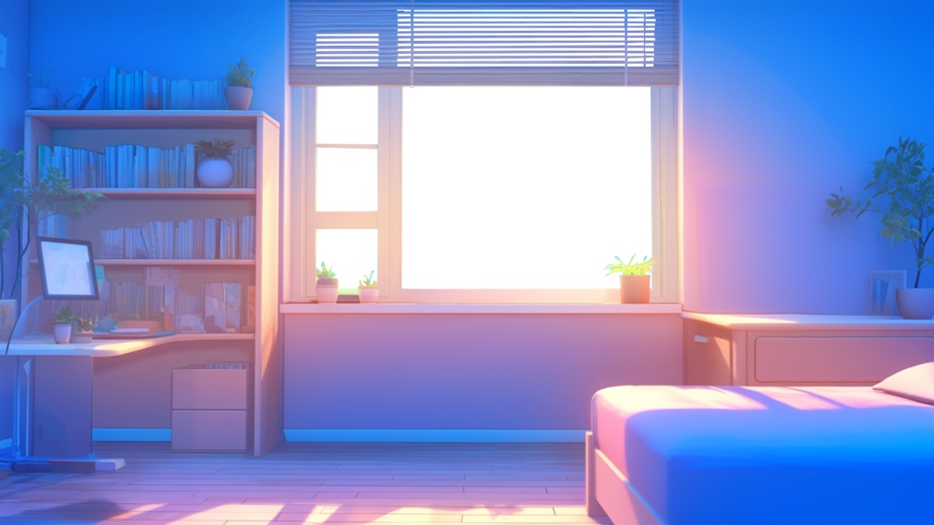 【透過素材】窓だけ透過かわいい部屋7枚