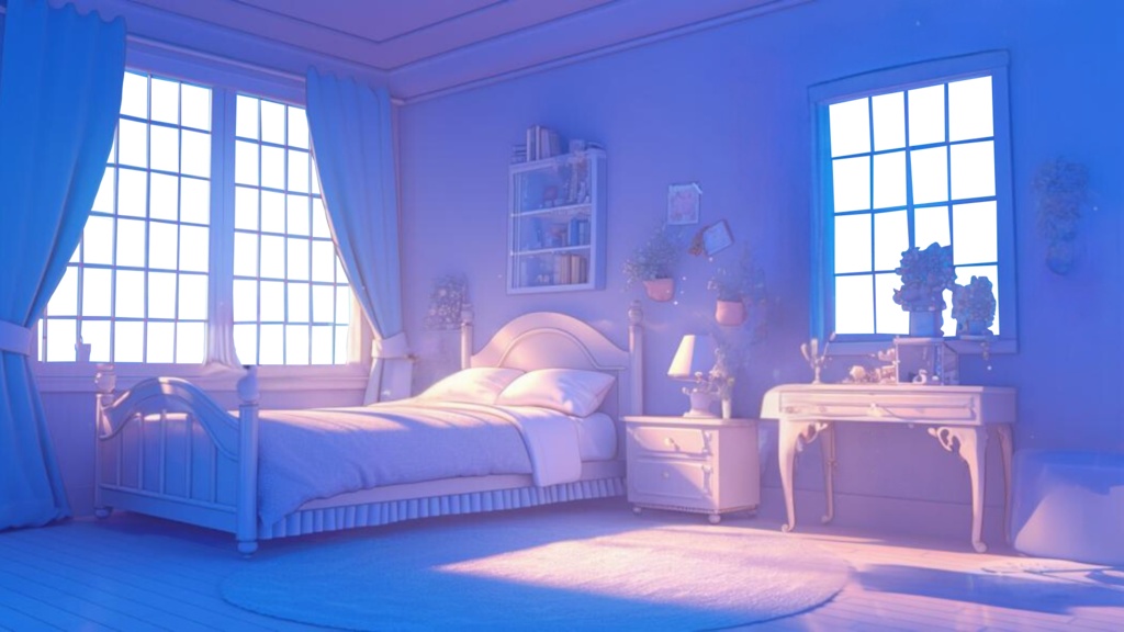 【透過素材】窓だけ透過かわいい部屋7枚