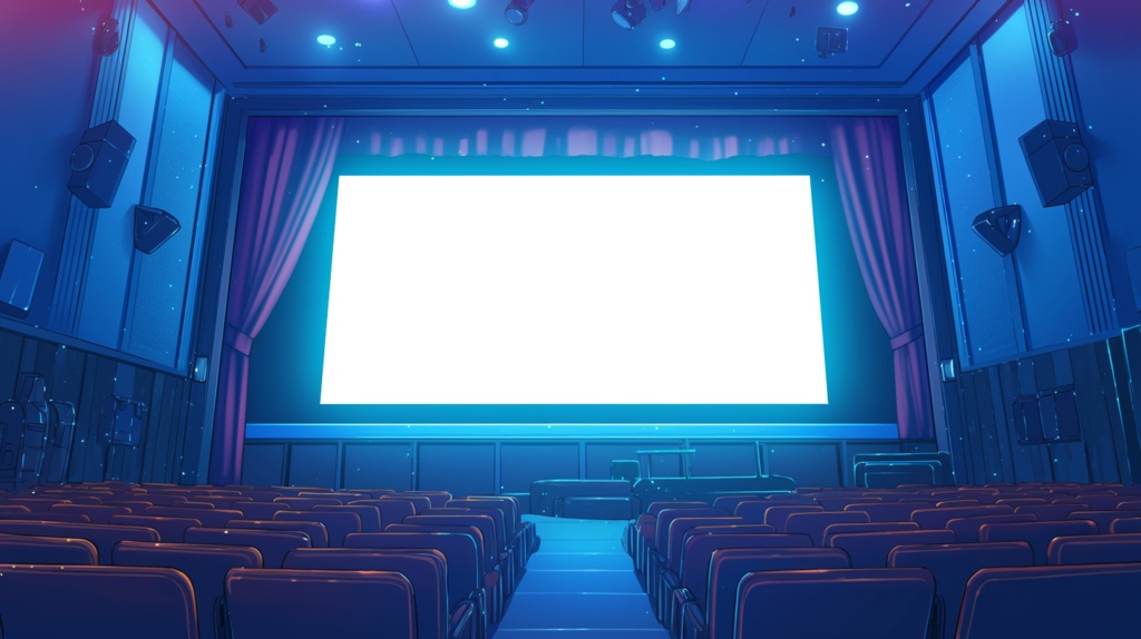 【透過素材】スクリーンだけ透過映画館6枚