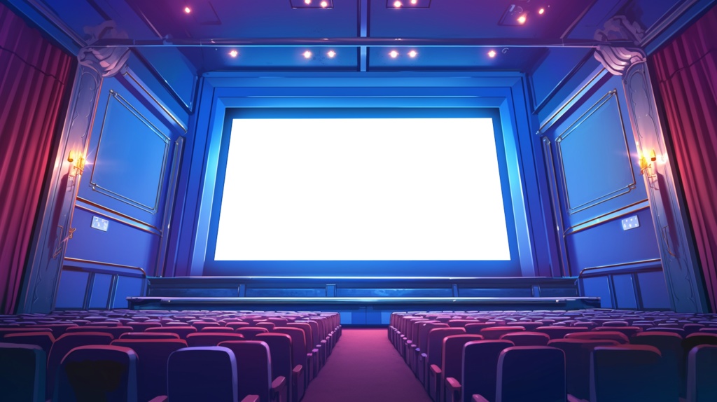 【透過素材】スクリーンだけ透過映画館6枚