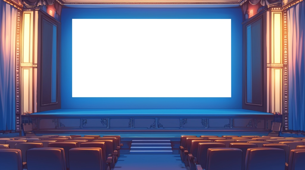 【透過素材】スクリーンだけ透過映画館6枚