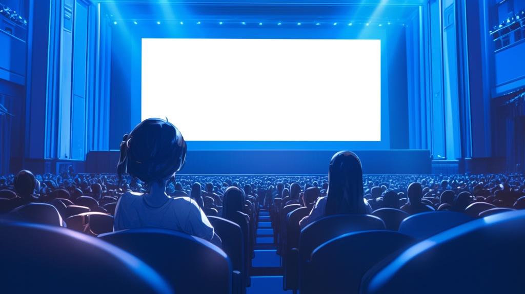 【透過素材】スクリーンだけ透過映画館(観客あり)6枚