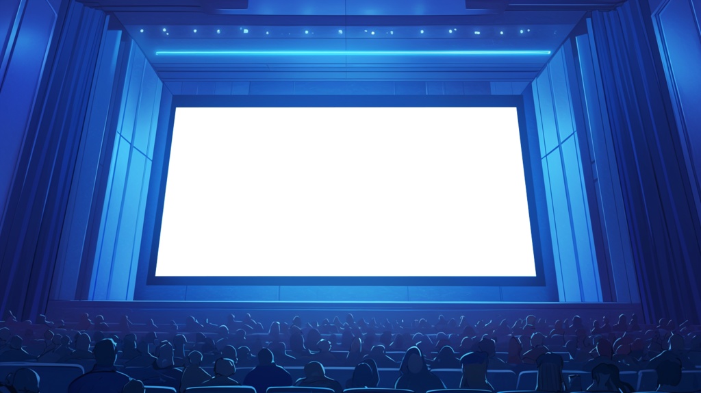 【透過素材】スクリーンだけ透過映画館(観客あり)6枚