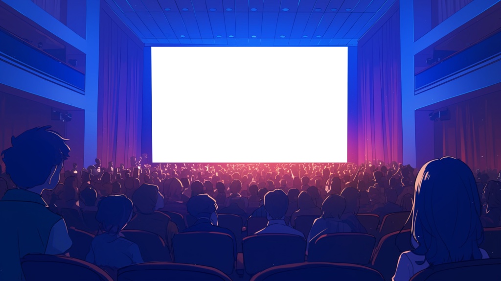 【透過素材】スクリーンだけ透過映画館(観客あり)6枚