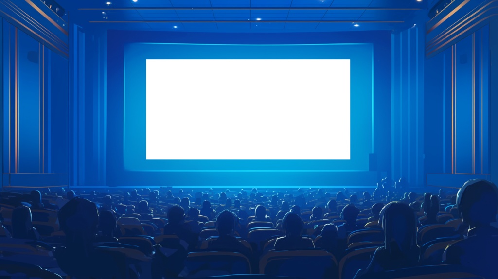 【透過素材】スクリーンだけ透過映画館(観客あり)6枚