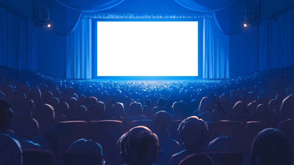 【透過素材】スクリーンだけ透過映画館(観客あり)6枚