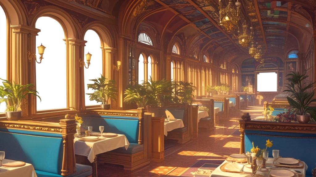 【透過素材】窓だけ透過レストラン列車8枚