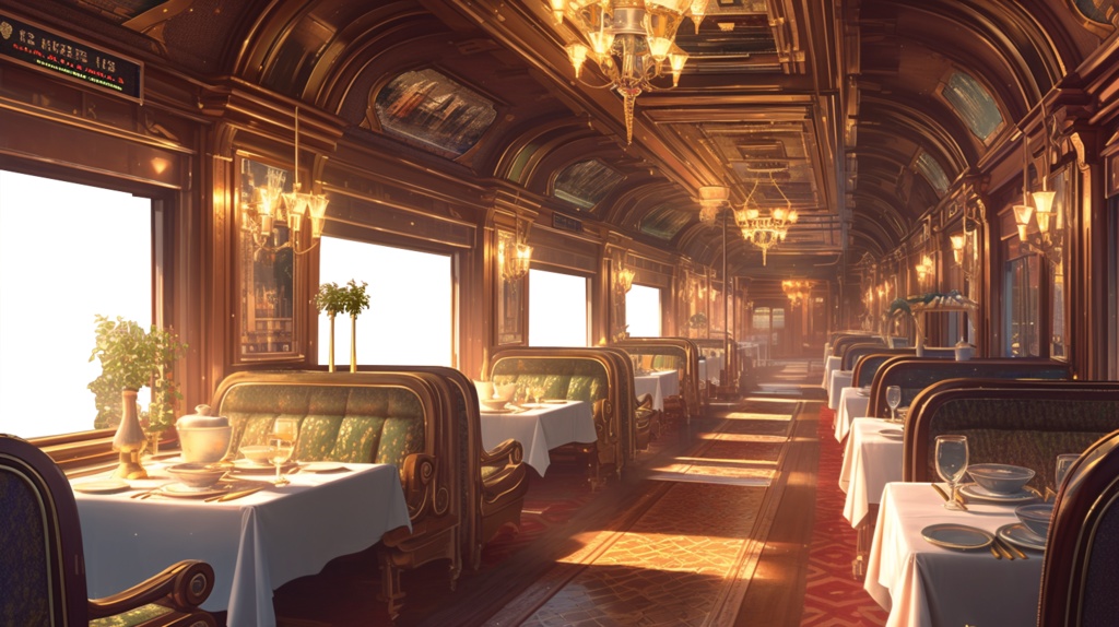 【透過素材】窓だけ透過レストラン列車8枚