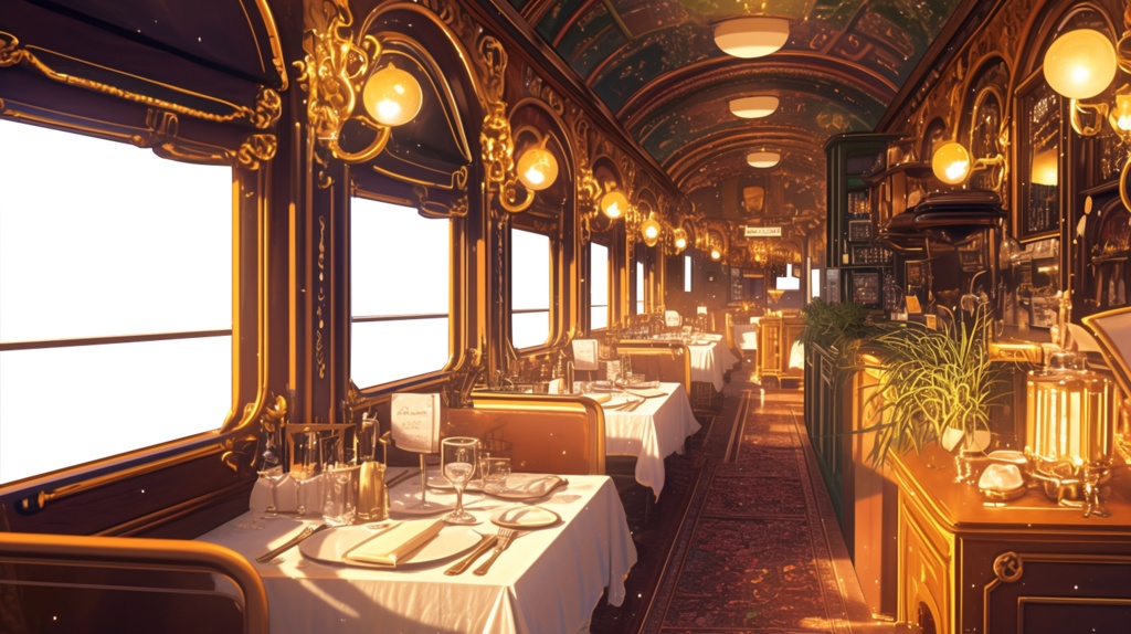 【透過素材】窓だけ透過レストラン列車8枚