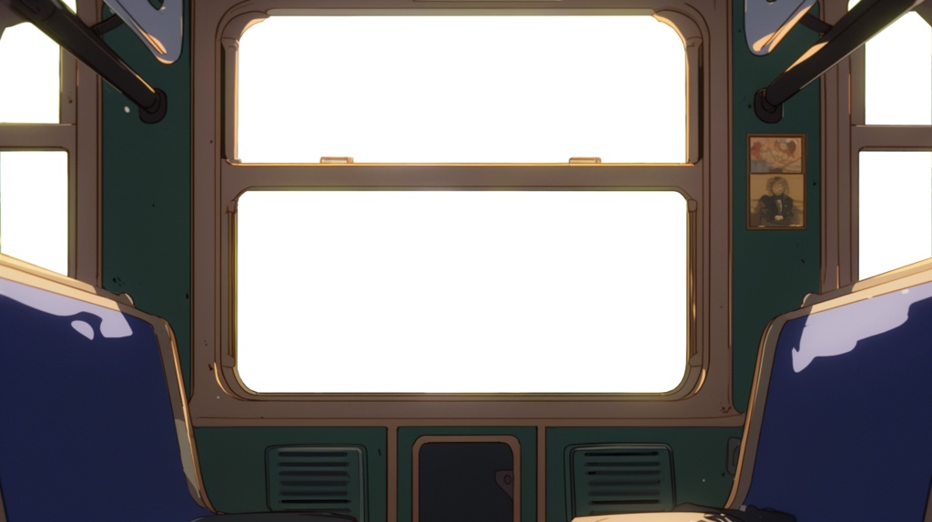 【透過素材】窓だけ透過特急列車7枚 Transparent Background Set: 7 Images of a Limited Express Train (Window Only Transparent)