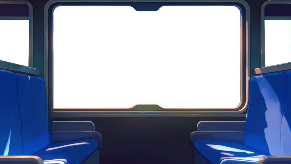 【透過素材】窓だけ透過特急列車7枚 Transparent Background Set: 7 Images of a Limited Express Train (Window Only Transparent)