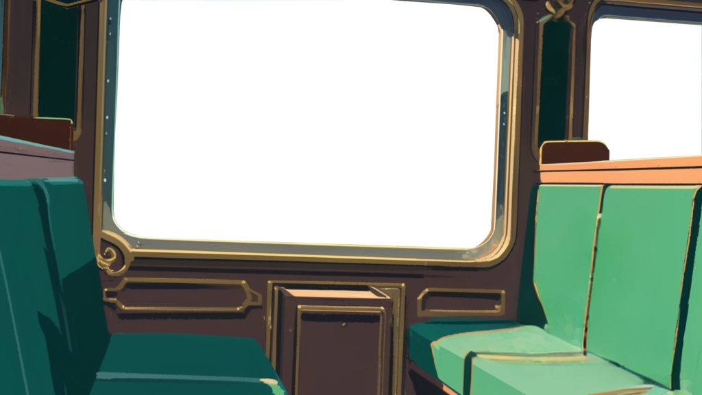 【透過素材】窓だけ透過特急列車7枚 Transparent Background Set: 7 Images of a Limited Express Train (Window Only Transparent)
