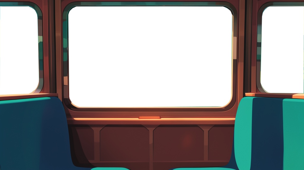 【透過素材】窓だけ透過特急列車7枚 Transparent Background Set: 7 Images of a Limited Express Train (Window Only Transparent)
