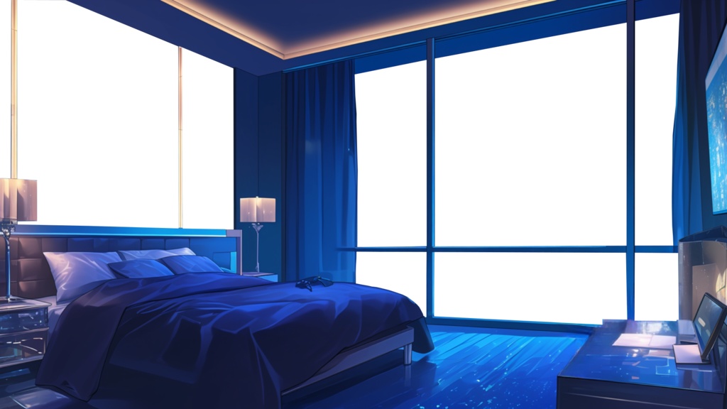 【透過素材】窓だけ透過ホテルの様な部屋8枚