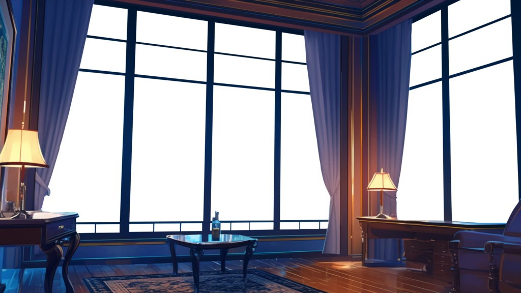 【透過素材】窓だけ透過ホテルの様な部屋8枚